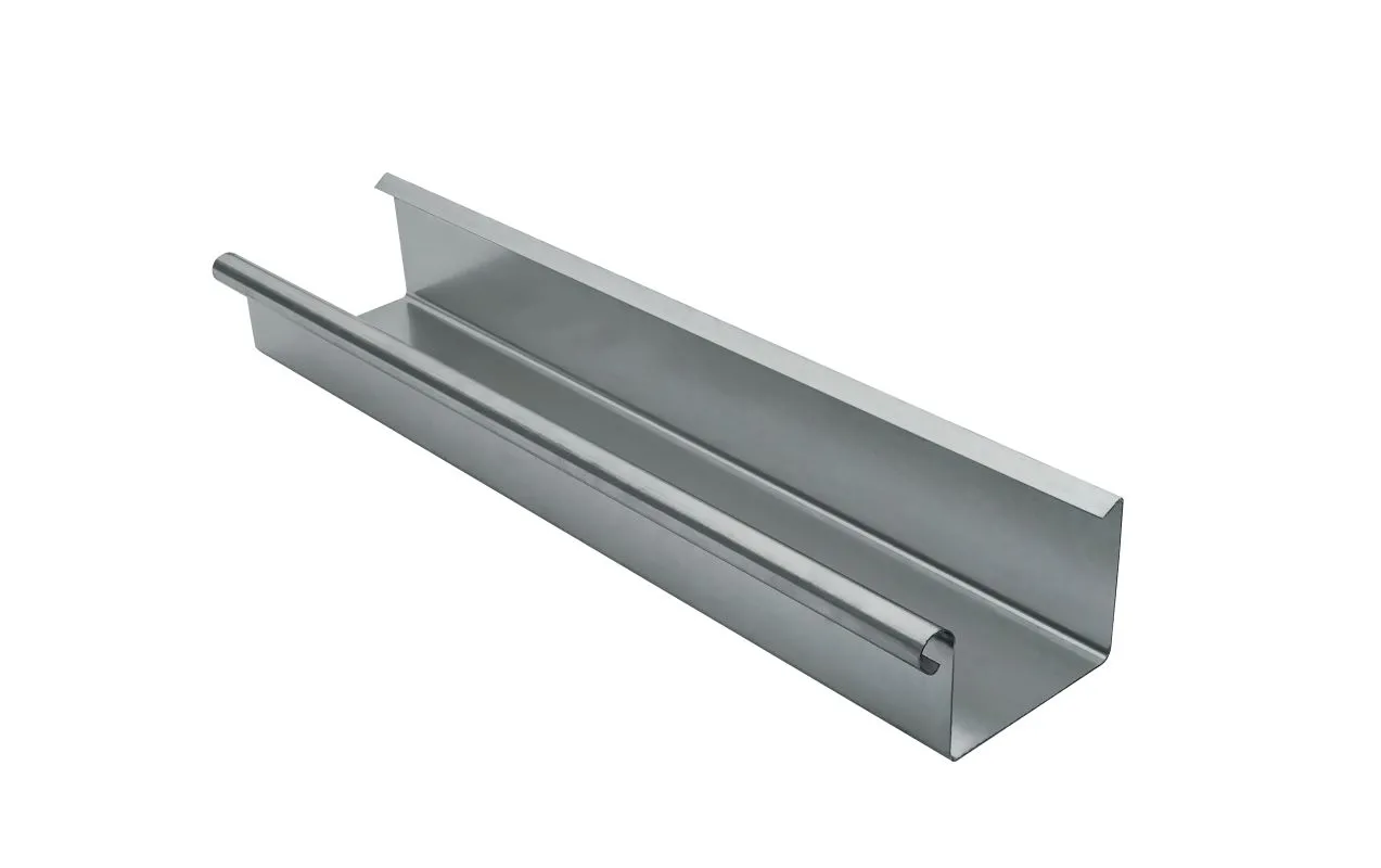 2x 3 Meter GRÖMO ALUSTAR Dachrinne kastenförmig Hellgrau 250 / 3 m, SX (glatt), 83303