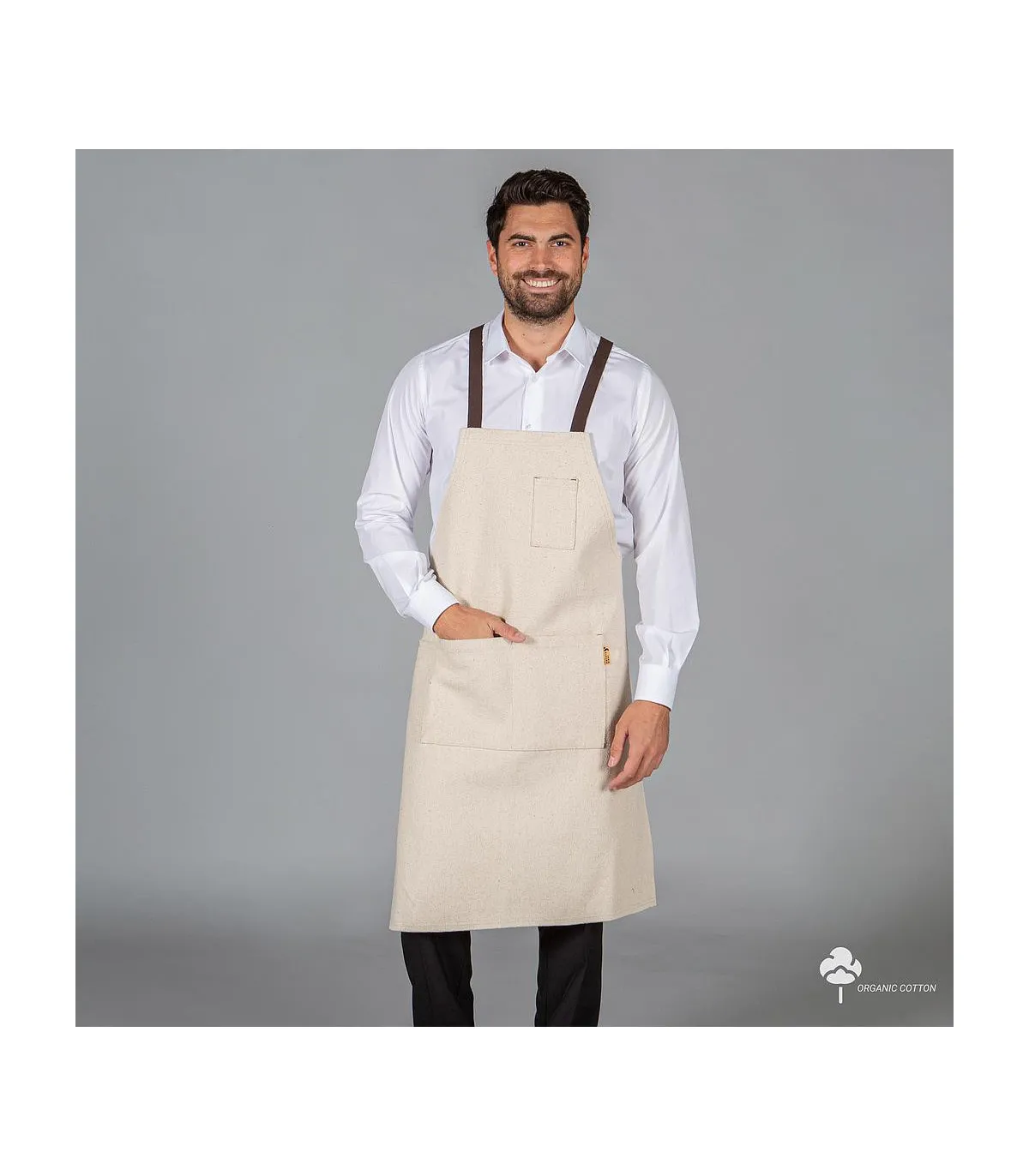 Delantal der Gastfreundschaft mit peto Esterilla und Taschen 91x74 cm, Bio-Lonet-Gewebe UNIFORMES GARY'S 158600