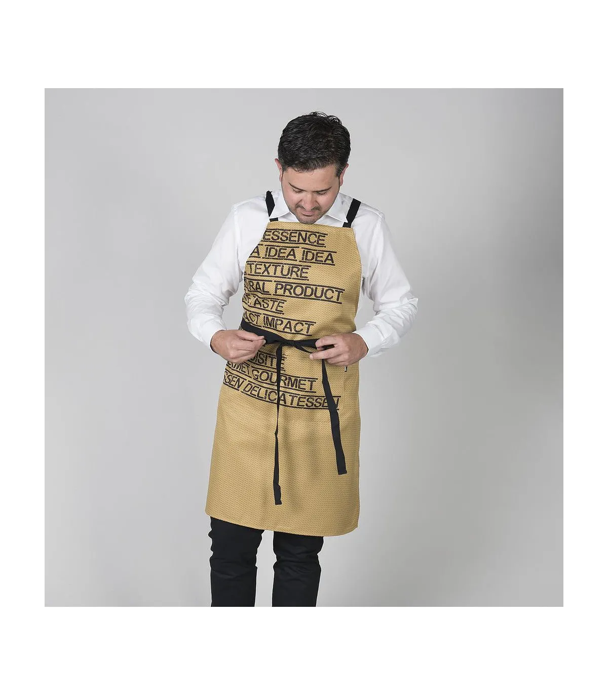 Delantal mit bedrucktem Gourmet Peto 92X75 cm Stoff SARGA UNIFORMES GARY'S 158100