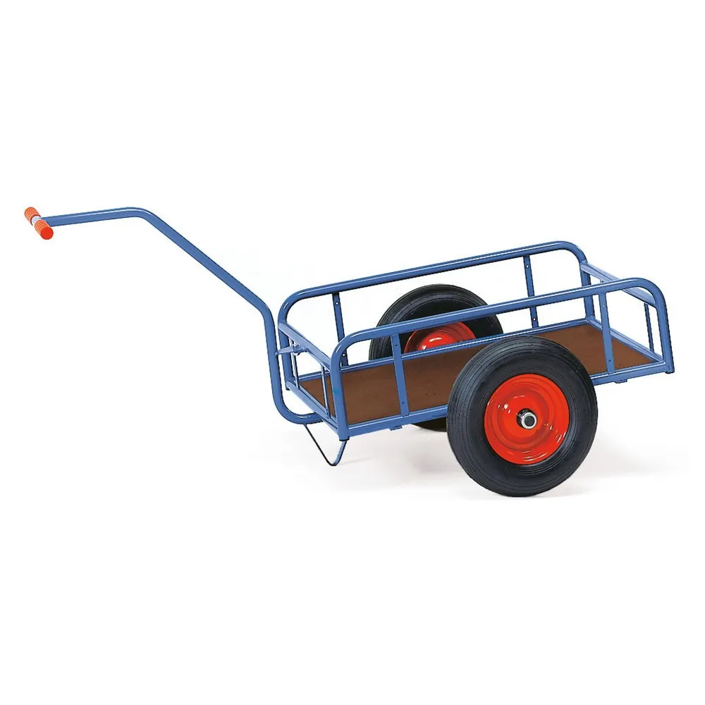 fetra® 1-achsiger Handwagen, offene Wände, Vollgummiräder, Ladefläche 795 x 445 mm