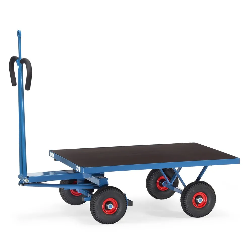 fetra® Handpritschenwagen mit Luft-Bereifung, Zugöse, HxBxL 1.130 x 800 x 1.545 mm, Tragkraft 700 kg