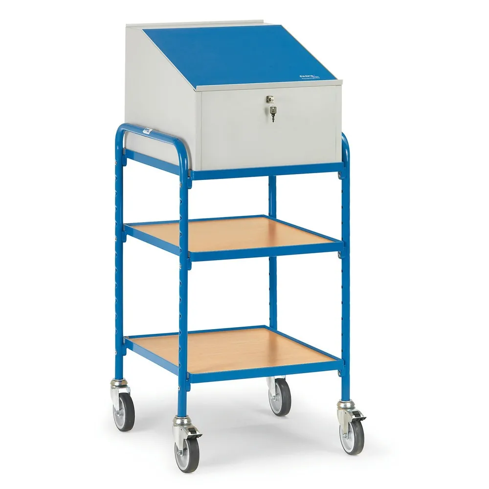 fetra® Rollpult mit verschließbarem Aufsatz, fahrbar