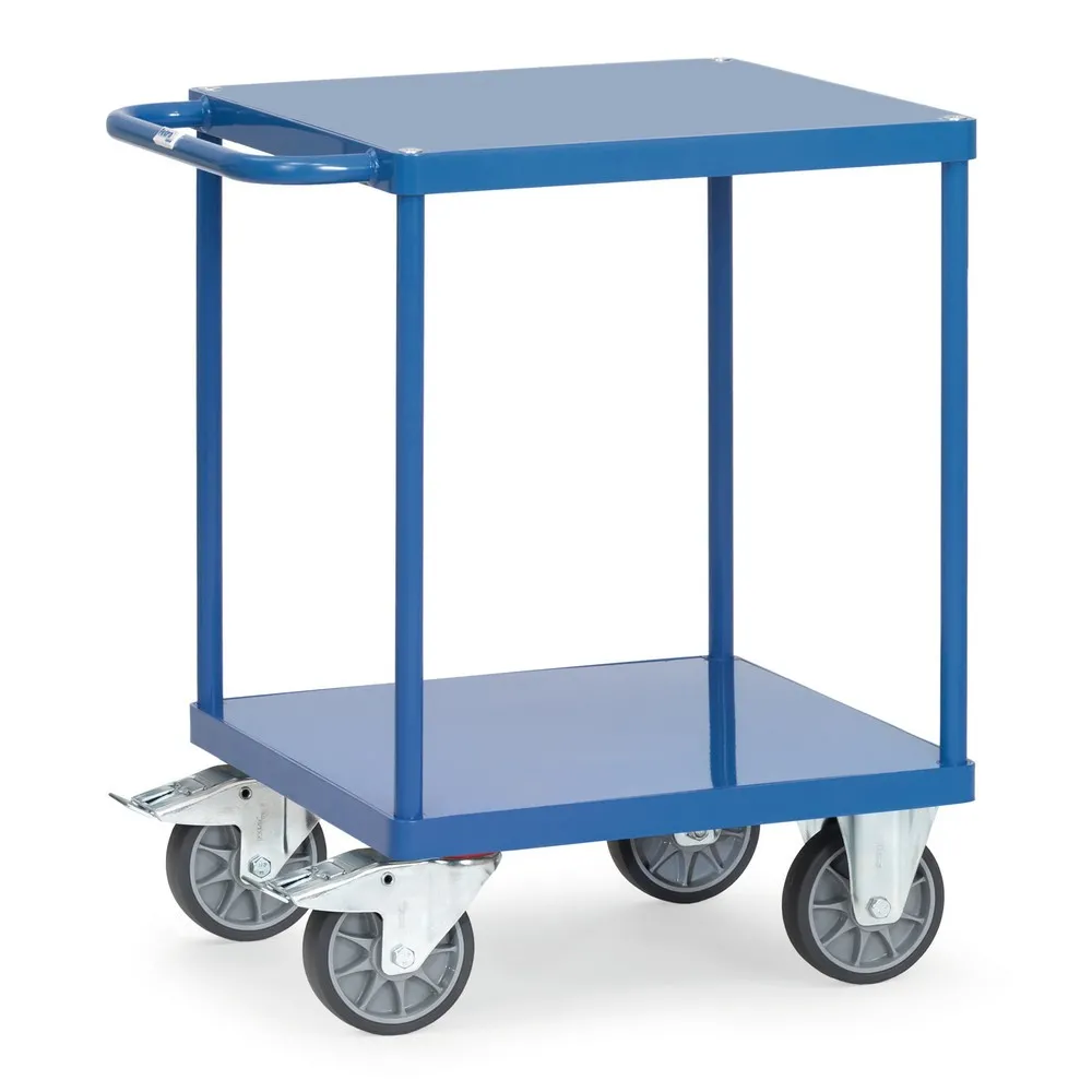fetra® Tisch- und Montagewagen mit 2 Stahlblechböden à 600 x 600 mm