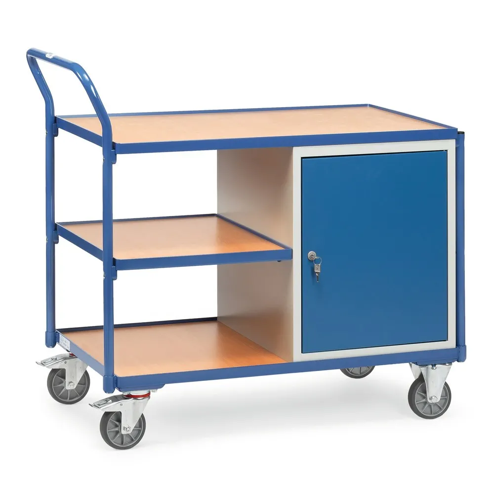 fetra® Werkstattwagen, Schrank, 3 Ablagen, TK 300 kg