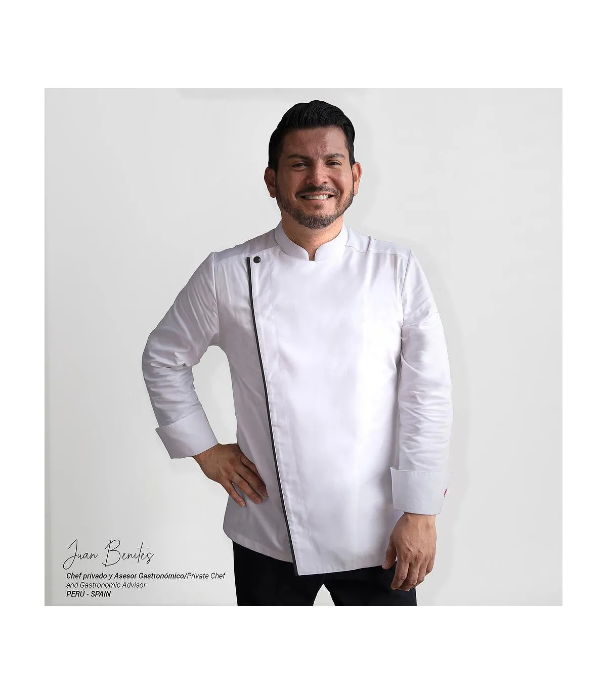 Gastrochef Jacke mit Mao Hals und versteckten Knöpfen Unisex ATON UNIFORMES GARY's 930005