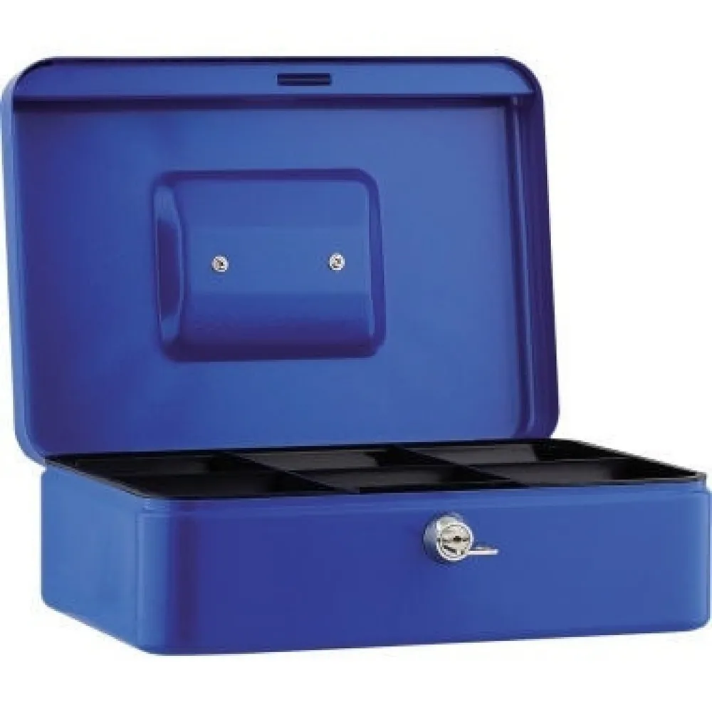 Geldkassette 25x9x18cm 5Fächer blau