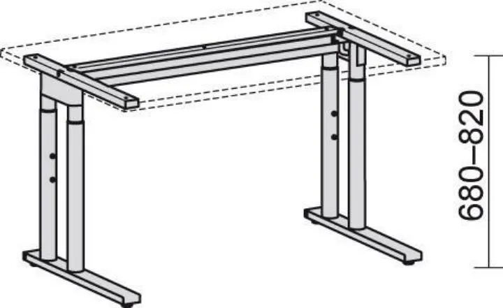 Geramöbel Schreibtisch Serie Pro C-Fuß Onyx Breite 1600 x Tief 800 mm 680 - 820 mm
