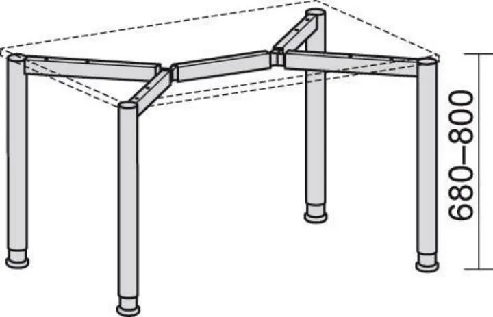 Geramöbel Schreibtisch Serie Flex 4-Fuß Onyx B 1600 x T 800 mm Tischhöhe 680 - 800 mm