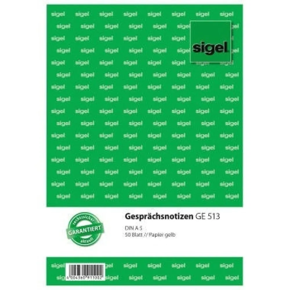 Sigel Gesprächsnotiz GE513 DIN A5 50Blatt gelb