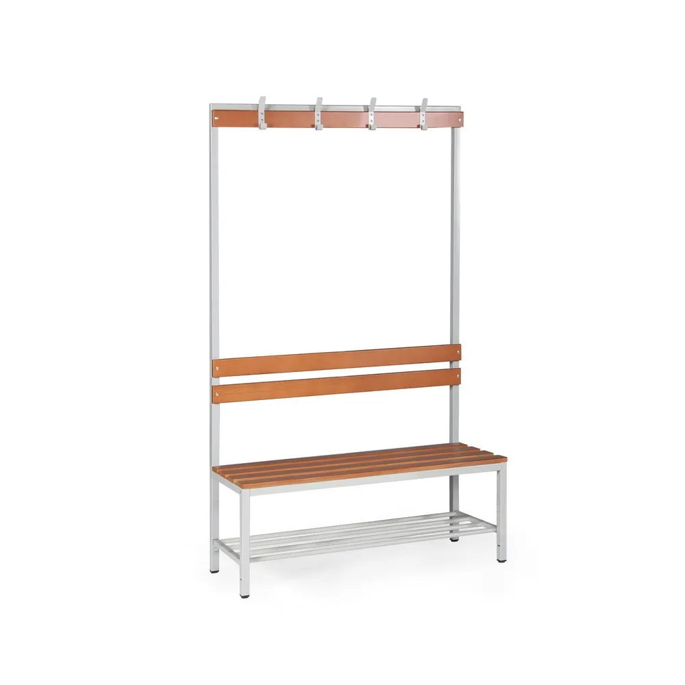 HEMMDAL Umkleidesitzbank, 1-seitig, Länge 1.200 mm, 4 Haken