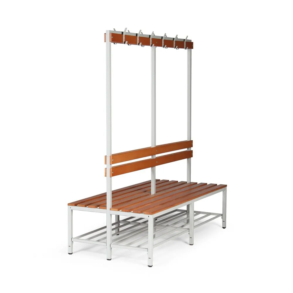 HEMMDAL Umkleidesitzbank, 2-seitig, Länge 1.600 mm, 2x 6 Haken