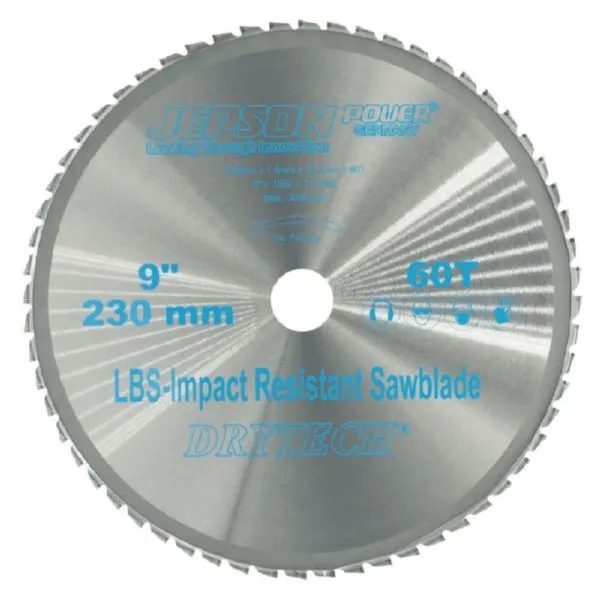 JEPSON Drytech HM-Sägeblatt LBS schockresistent Durchmesser 230 mm 60 Zähne für Stahl