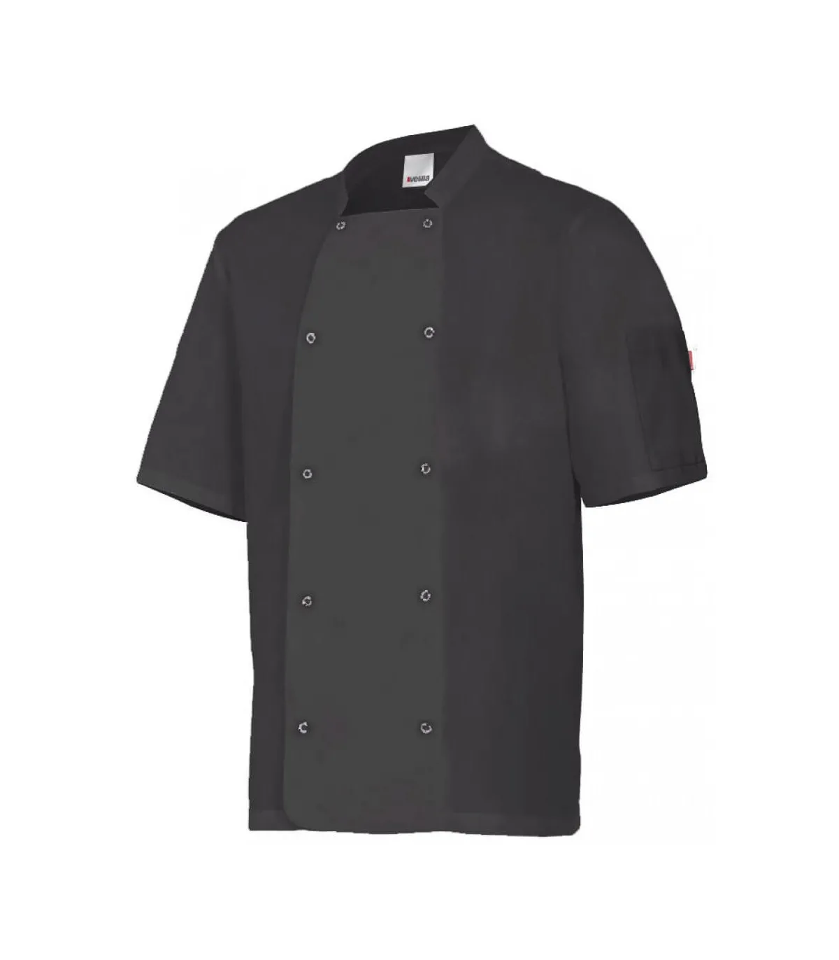 Kurzarmige Kochjacke mit Samtring