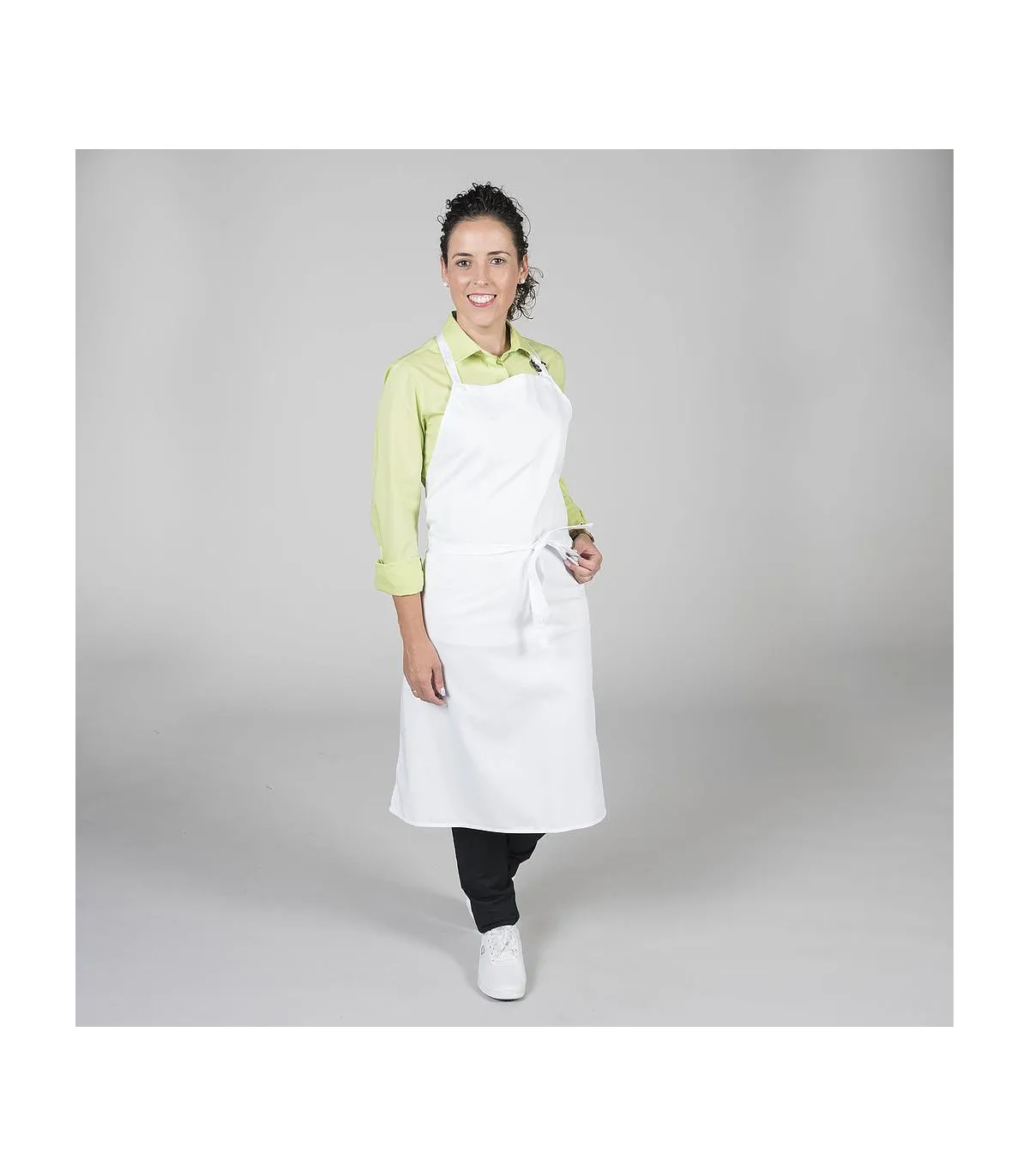 Lange Schürze mit Latz und verstellbarer Schnalle GARY'S in Unifarben