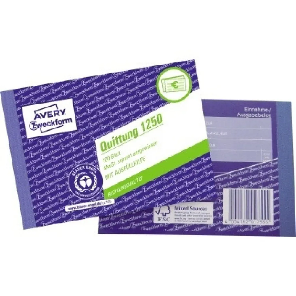 Avery Zweckform Quittung 1250 DIN A6 quer 100Blatt