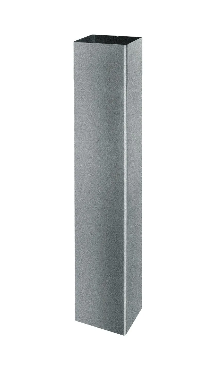 3x 2 Meter GRÖMO ALUSTAR Regenfallrohr kastenförmig SX Hellgrau 100x100 / 2 m, 83443