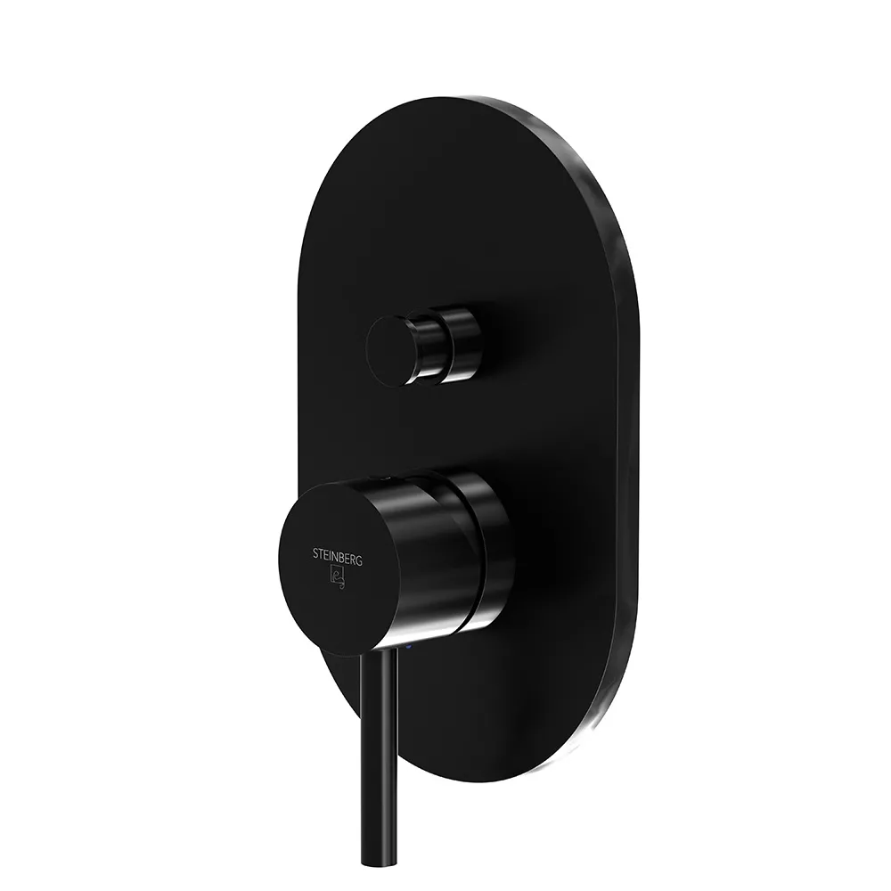 Steinberg Serie 100 Fertigmontageset für Wanne/Brause-Einhebelmischer matt black, 100 2103 3 S