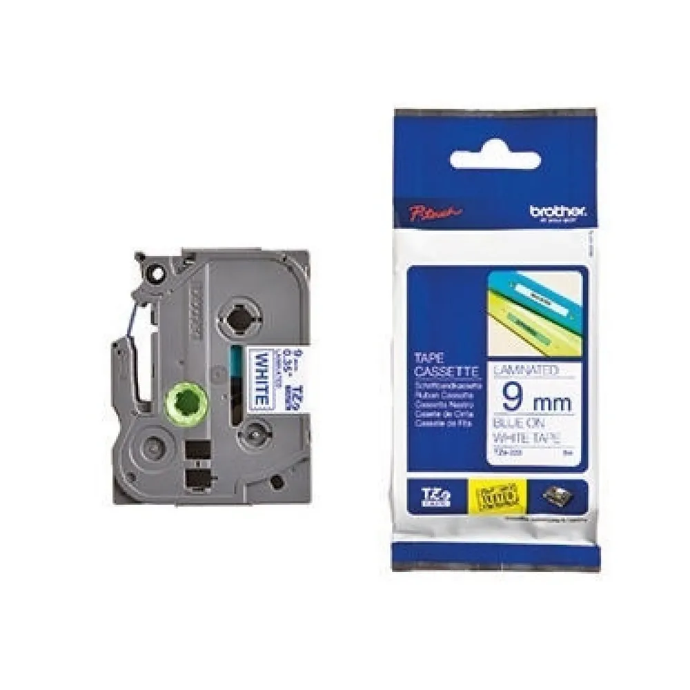 P-touch Schriftbandkassette TZE223 9mmx8m laminiert bl auf ws
