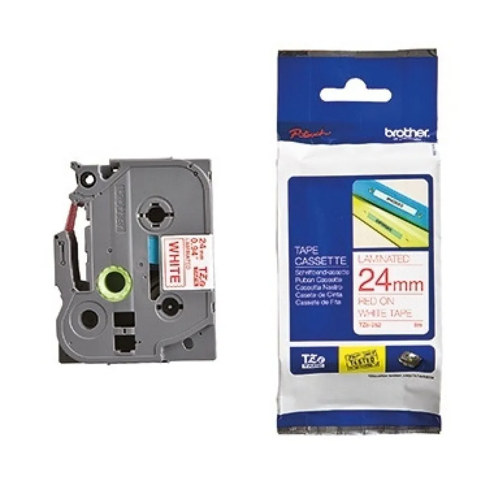 P-touch Schriftbandkassette TZE252 24mmx8m laminiert rt auf ws