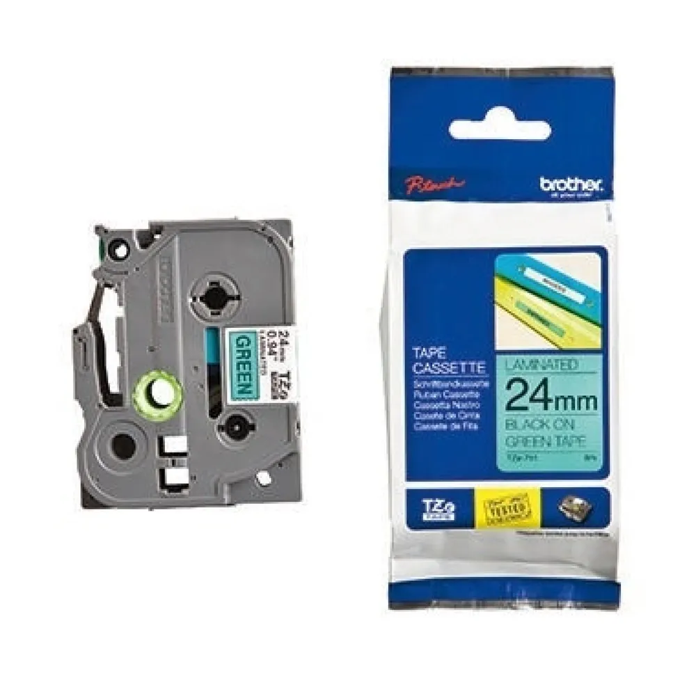 P-touch Schriftbandkassette TZE751 24mmx8m laminiert sw auf gn