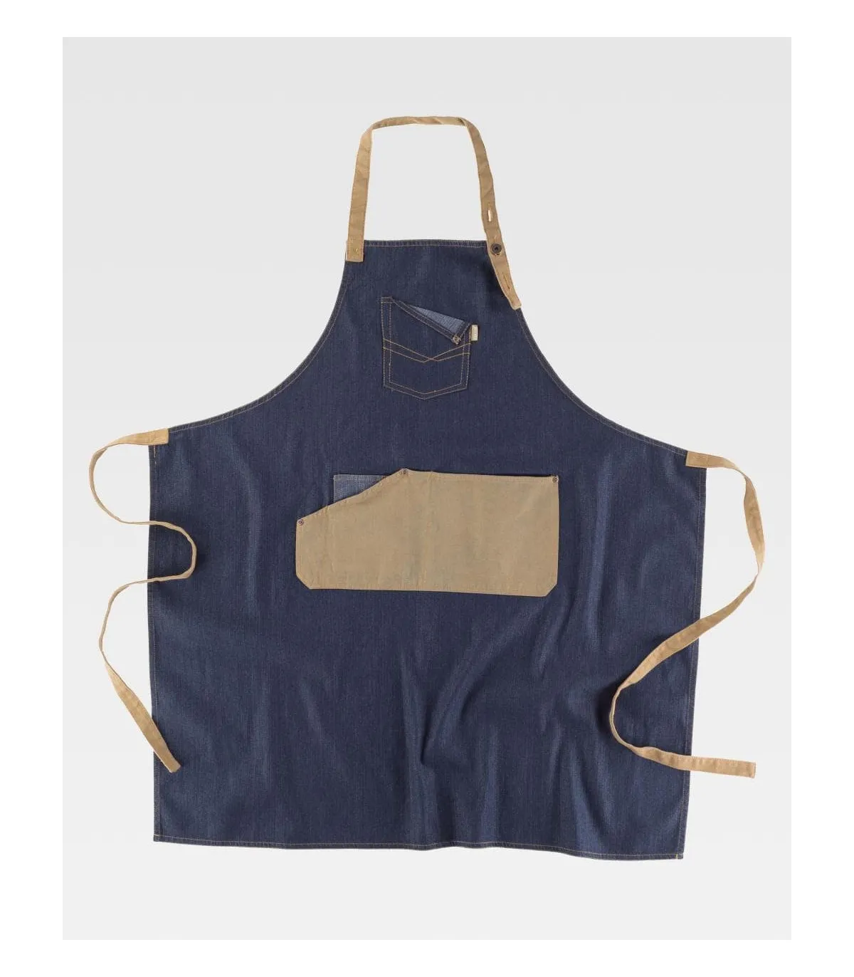 Schürze mit einstellbarem Peto in Leinwand Arbeitseam M718 Gewebe