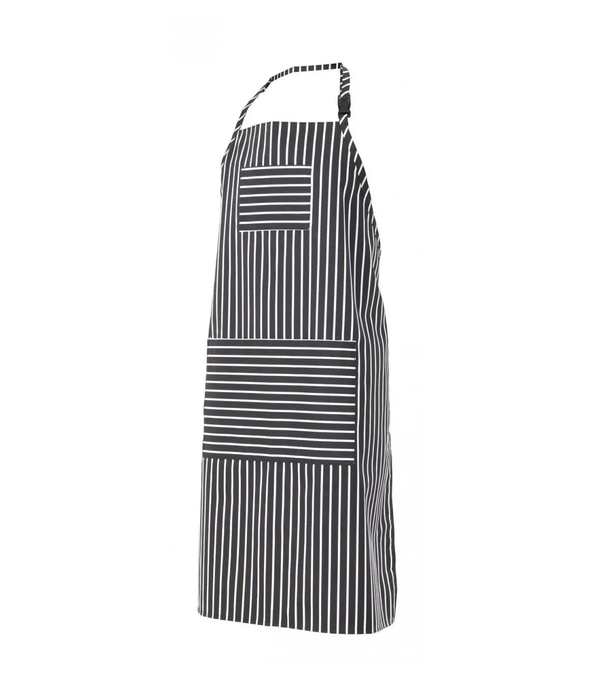 Schürze mit Latz und verstellbarer Schnalle, gestreift, Modell VELILLA Seire PIMENTON