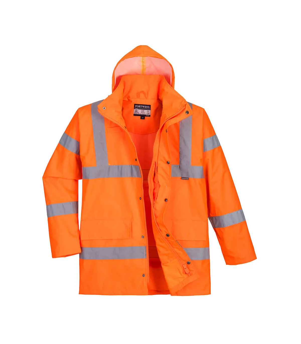 Traffic HiVis wasserdichte Multi-Pants Jacke mit abnehmbarer versteckter Kapuze PORTWEST RT60