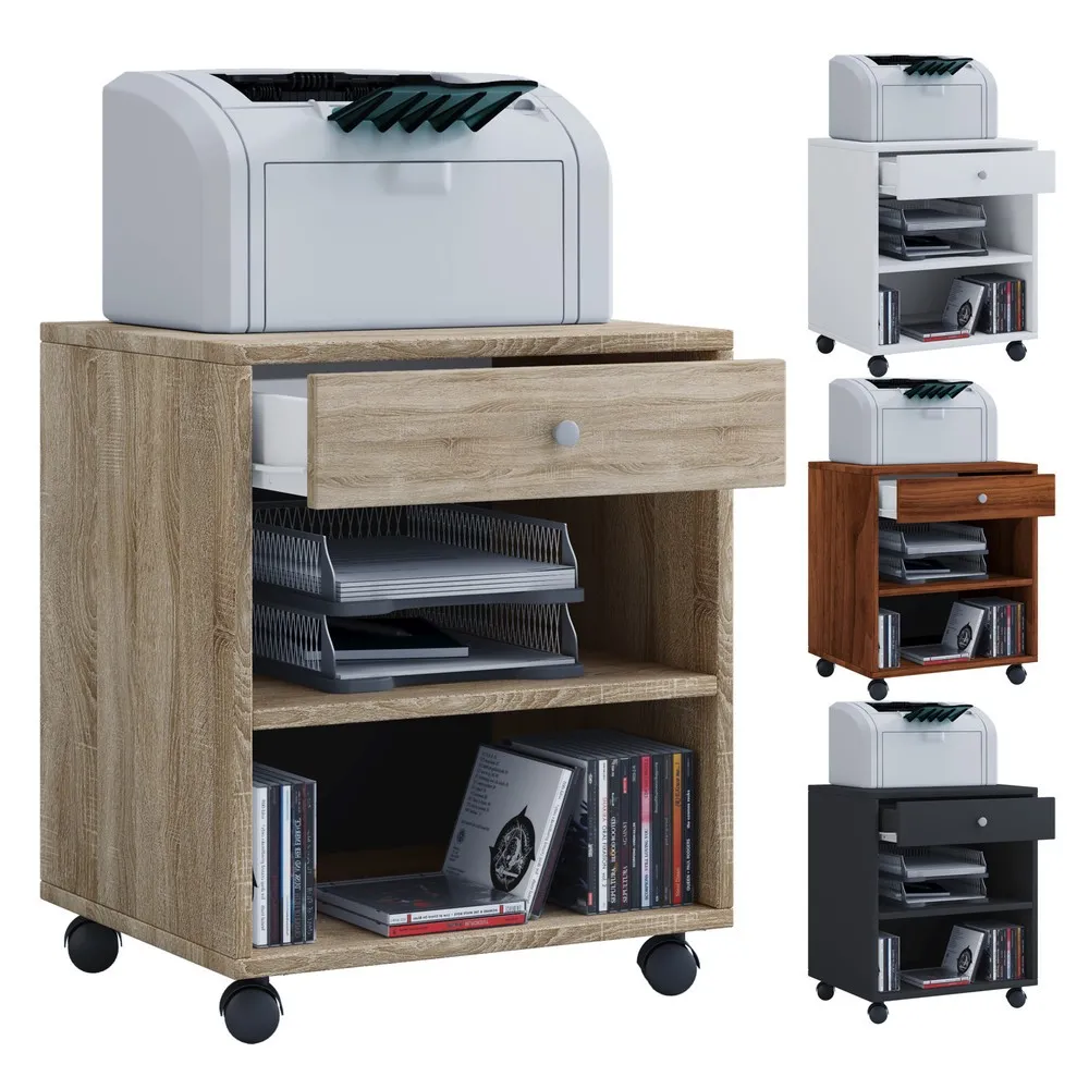 VCM Rollcontainer Salda, HxBxT 540 x 450 x 380 mm, schwarz