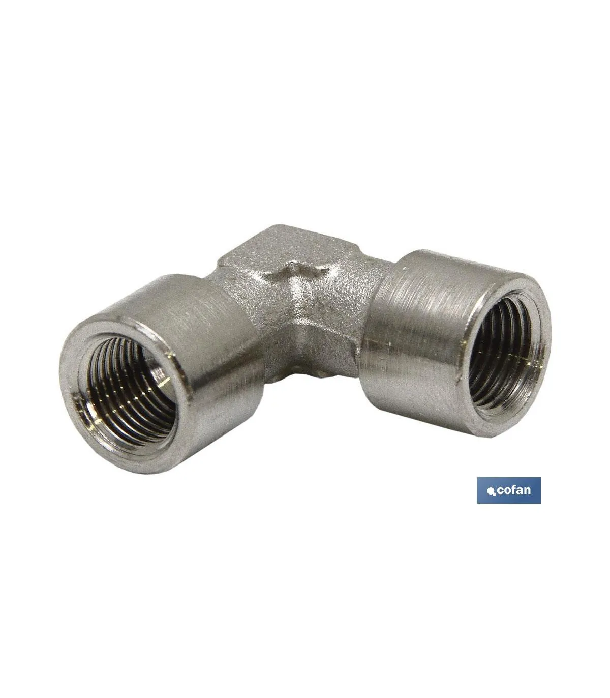 Weiblicher weiblicher Ellenbogen Nickellado Messing Cofan