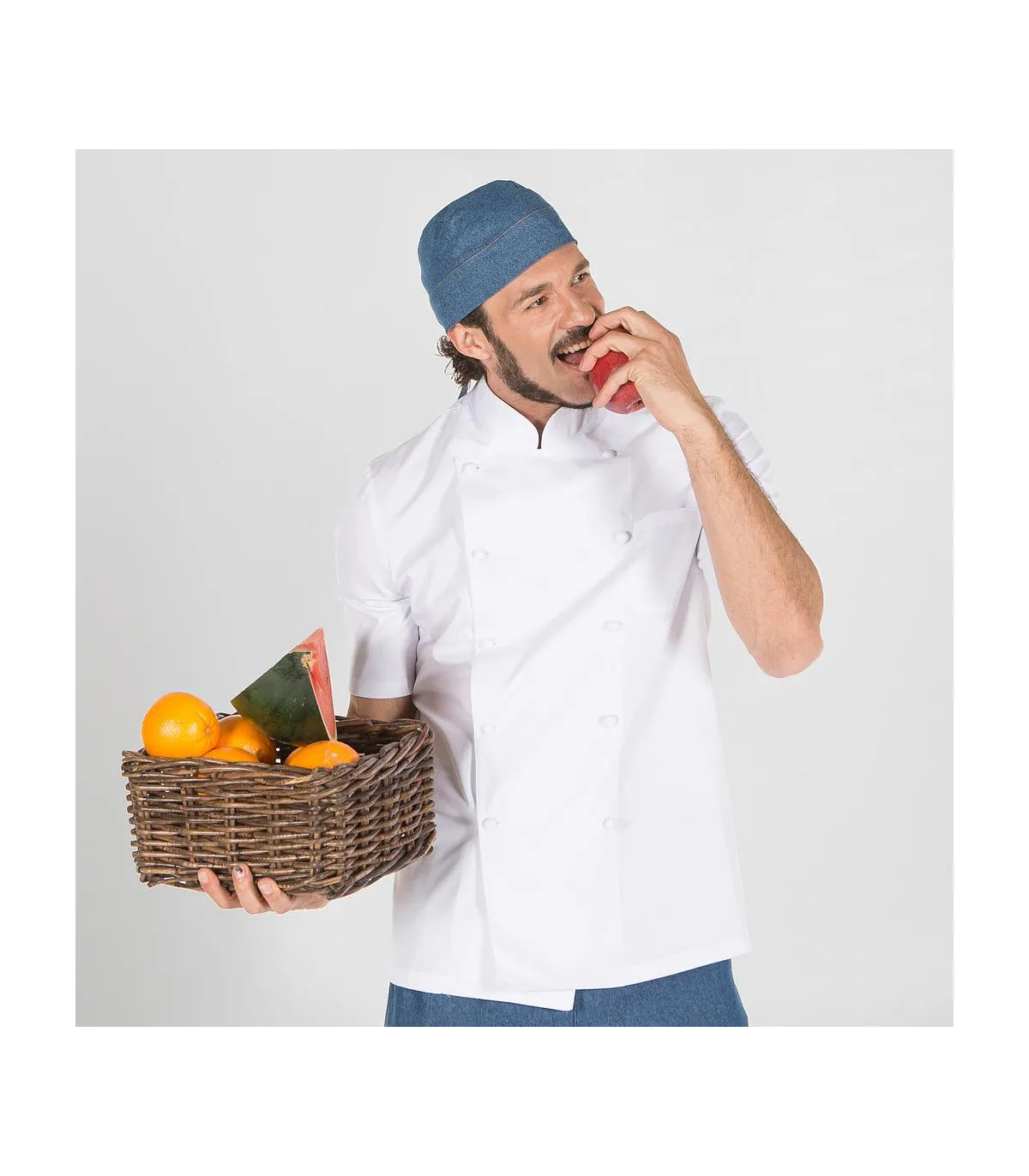 Weiße Jacke in kurzen Ärmeln Kreuzverschluss von GARY'S gefütterten Knöpfen