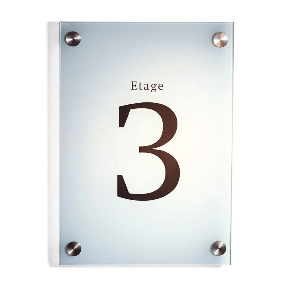 Wandschild Cristallo Plus, DIN A4, HxBxT 297 x 210 x 28 mm, 4 Halter à Ø 18 mm